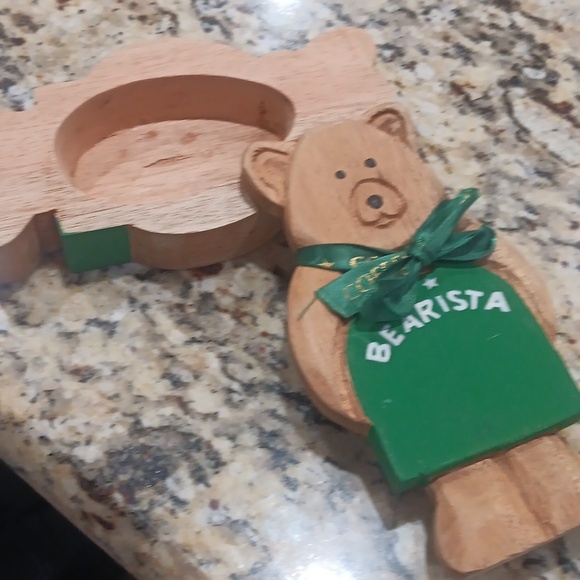 Rare STARBUCKS Green Ribboned & Aproned BEARISTA Wooden Box - Picture 6 of 6